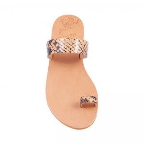 ΓΥΝΑΙΚΕΙΟ ΔΕΡΜΑΤΙΝΟ FLAT ΣΑΝΔΑΛΙ ΦΙΔΙ ΜΟΡΦΗ