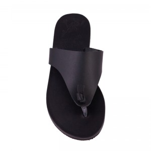 ΓΥΝΑΙΚΕΙΟ ΔΕΡΜΑΤΙΝΟ FLAT ΣΑΝΔΑΛΙ ΜΑΥΡΟ ΝΕΦΟΣ