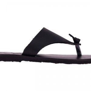 ΓΥΝΑΙΚΕΙΟ ΔΕΡΜΑΤΙΝΟ FLAT ΣΑΝΔΑΛΙ ΜΑΥΡΟ ΝΕΦΟΣ