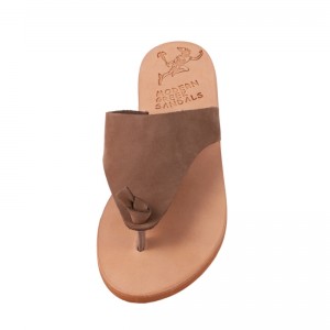 ΓΥΝΑΙΚΕΙΟ ΔΕΡΜΑΤΙΝΟ FLAT ΣΑΝΔΑΛΙ ΝΟΜΠΟΥΚ ΜΠΕΖ ΝΕΦΟΣ