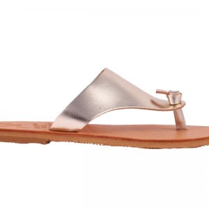 ΓΥΝΑΙΚΕΙΟ ΔΕΡΜΑΤΙΝΟ FLAT ΣΑΝΔΑΛΙ ΧΡΥΣΟ ΝΕΦΟΣ