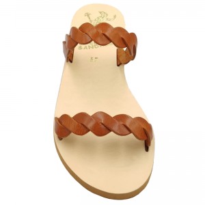 ΓΥΝΑΙΚΕΙΟ ΔΕΡΜΑΤΙΝΟ FLAT ΣΑΝΔΑΛΙ ΤΑΜΠΑ ΣΤΕΦΑΝΙΑ