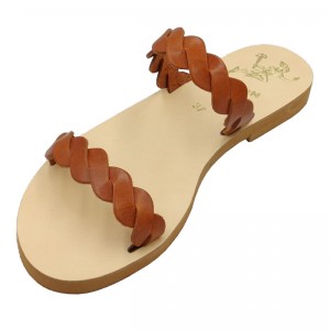 ΓΥΝΑΙΚΕΙΟ ΔΕΡΜΑΤΙΝΟ FLAT ΣΑΝΔΑΛΙ ΤΑΜΠΑ ΣΤΕΦΑΝΙΑ