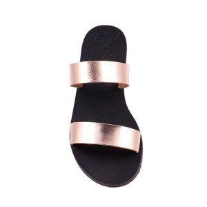 ΓΥΝΑΙΚΕΙΟ ΔΕΡΜΑΤΙΝΟ FLAT ΣΑΝΔΑΛΙ ΜΠΡΟΝΖΕ ΥΓΕΙΑ