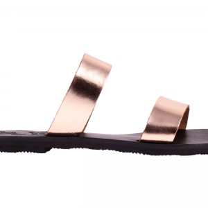 ΓΥΝΑΙΚΕΙΟ ΔΕΡΜΑΤΙΝΟ FLAT ΣΑΝΔΑΛΙ ΜΠΡΟΝΖΕ ΥΓΕΙΑ