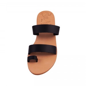 ΓΥΝΑΙΚΕΙΟ ΔΕΡΜΑΤΙΝΟ FLAT ΣΑΝΔΑΛΙ ΜΑΥΡΟ ΙΟΥΛΙΑ