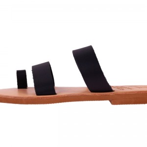 ΓΥΝΑΙΚΕΙΟ ΔΕΡΜΑΤΙΝΟ FLAT ΣΑΝΔΑΛΙ ΜΑΥΡΟ ΙΟΥΛΙΑ