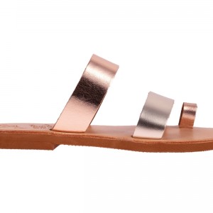 ΓΥΝΑΙΚΕΙΟ ΔΕΡΜΑΤΙΝΟ FLAT ΣΑΝΔΑΛΙ ΜΠΡΟΝΖΕ ΧΡΥΣΟ ΙΟΥΛΙΑ