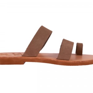 ΓΥΝΑΙΚΕΙΟ ΔΕΡΜΑΤΙΝΟ FLAT ΣΑΝΔΑΛΙ ΝΟΜΠΟΥΚ ΜΠΕΖ ΙΟΥΛΙΑ