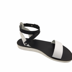 ΓΥΝΑΙΚΕΙΟ ΔΕΡΜΑΤΙΝΟ FLAT ΣΑΝΔΑΛΙ ΑΣΠΡΟ ΜΑΥΡΟ ΑΝΑΤΟΛΙΑ