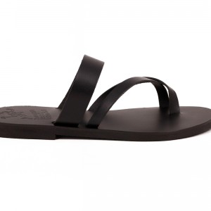 ΓΥΝΑΙΚΕΙΟ ΔΕΡΜΑΤΙΝΟ FLAT ΣΑΝΔΑΛΙ ΜΑΥΡΟ ΗΛΕΚΤΡΑ