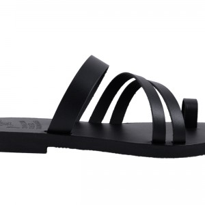 ΓΥΝΑΙΚΕΙΟ ΔΕΡΜΑΤΙΝΟ FLAT ΣΑΝΔΑΛΙ ΜΑΥΡΟ ΛΥΣΙΣΤΡΑΤΗ