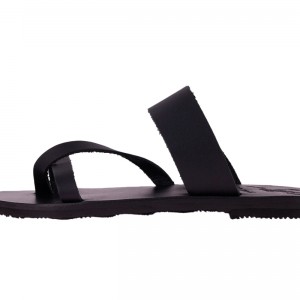 ΓΥΝΑΙΚΕΙΟ ΔΕΡΜΑΤΙΝΟ FLAT ΣΑΝΔΑΛΙ ΜΑΥΡΟ ΜΕΛΙΤΑ