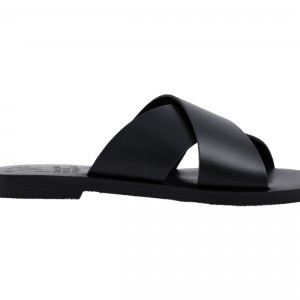 ΓΥΝΑΙΚΕΙΟ ΔΕΡΜΑΤΙΝΟ FLAT ΣΑΝΔΑΛΙ ΜΑΥΡΟ ΠΕΤΑΛΟΥΔΑ