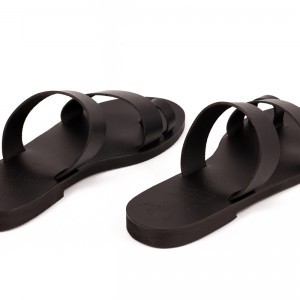 ΓΥΝΑΙΚΕΙΟ ΔΕΡΜΑΤΙΝΟ FLAT ΣΑΝΔΑΛΙ ΜΑΥΡΟ ΙΟΥΛΙΑ