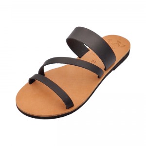 ΓΥΝΑΙΚΕΙΟ ΔΕΡΜΑΤΙΝΟ FLAT ΣΑΝΔΑΛΙ ΜΑΥΡΟ ΥΔΡΑ