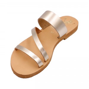 ΓΥΝΑΙΚΕΙΟ ΔΕΡΜΑΤΙΝΟ FLAT ΣΑΝΔΑΛΙ ΧΡΥΣΟ ΥΔΡΑ