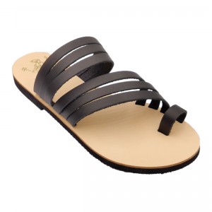 ΓΥΝΑΙΚΕΙΟ ΔΕΡΜΑΤΙΝΟ FLAT ΣΑΝΔΑΛΙ ΜΑΥΡΟ ΚΛΕΟΠΑΤΡΑ