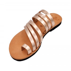 ΓΥΝΑΙΚΕΙΟ ΔΕΡΜΑΤΙΝΟ FLAT ΣΑΝΔΑΛΙ ΜΠΡΟΝΖΕ ΚΛΕΟΠΑΤΡΑ