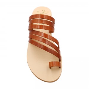 ΓΥΝΑΙΚΕΙΟ ΔΕΡΜΑΤΙΝΟ FLAT ΣΑΝΔΑΛΙ ΤΑΜΠΑ ΚΛΕΟΠΑΤΡΑ