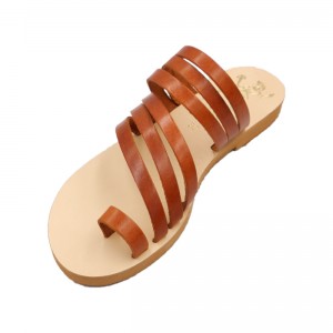 ΓΥΝΑΙΚΕΙΟ ΔΕΡΜΑΤΙΝΟ FLAT ΣΑΝΔΑΛΙ ΤΑΜΠΑ ΚΛΕΟΠΑΤΡΑ