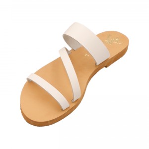 ΓΥΝΑΙΚΕΙΟ ΔΕΡΜΑΤΙΝΟ FLAT ΣΑΝΔΑΛΙ ΛΕΥΚΟ ΥΔΡΑ