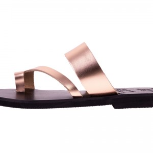 ΓΥΝΑΙΚΕΙΟ ΔΕΡΜΑΤΙΝΟ FLAT ΣΑΝΔΑΛΙ ΜΠΡΟΝΖΕ ΚΑΣΣΑΝΔΡΑ