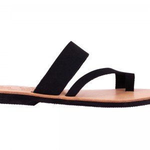 ΓΥΝΑΙΚΕΙΟ ΔΕΡΜΑΤΙΝΟ FLAT ΣΑΝΔΑΛΙ ΝΟΜΠΟΥΚ ΜΑΥΡΟ ΚΑΣΣΑΝΔΡΑ