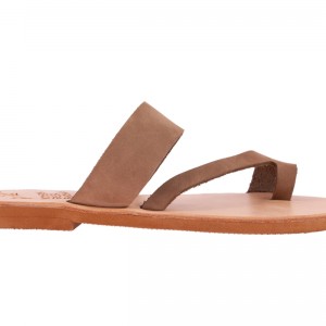 ΓΥΝΑΙΚΕΙΟ ΔΕΡΜΑΤΙΝΟ FLAT ΣΑΝΔΑΛΙ ΝΟΜΠΟΥΚ ΜΠΕΖ ΚΑΣΣΑΝΔΡΑ