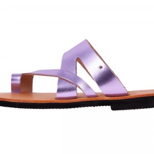 ΓΥΝΑΙΚΕΙΟ ΔΕΡΜΑΤΙΝΟ FLAT ΣΑΝΔΑΛΙ ΛΙΛΑ ΚΙΡΚΗ