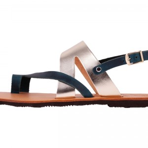 ΓΥΝΑΙΚΕΙΟ ΔΕΡΜΑΤΙΝΟ FLAT ΣΑΝΔΑΛΙ ΧΡΥΣΟ-ΤΖΙΝ ΚΕΡΙ ΚΙΡΚΗ LUXURY