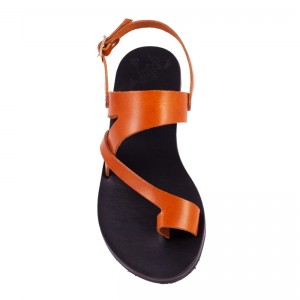 ΓΥΝΑΙΚΕΙΟ ΔΕΡΜΑΤΙΝΟ FLAT ΣΑΝΔΑΛΙ ΤΑΜΠΑ ΚΙΡΚΗ LUXURY