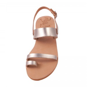 ΓΥΝΑΙΚΕΙΟ ΔΕΡΜΑΤΙΝΟ FLAT ΣΑΝΔΑΛΙ ΧΡΥΣΟ ΕΜΠΝΕΥΣΗΣ LUXURY