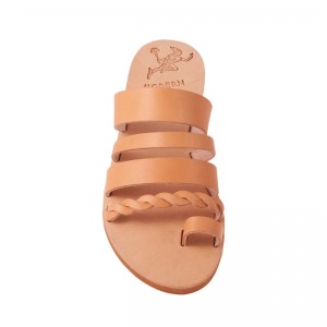 ΓΥΝΑΙΚΕΙΟ ΔΕΡΜΑΤΙΝΟ FLAT ΣΑΝΔΑΛΙ ΦΥΣΙΚΟ ΓΑΛΗΝΗ