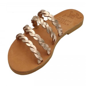 ΓΥΝΑΙΚΕΙΟ ΔΕΡΜΑΤΙΝΟ FLAT ΣΑΝΔΑΛΙ ΜΠΡΟΝΖΕ ΙΦΙΓΕΝΕΙΑ