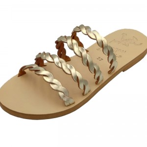 ΓΥΝΑΙΚΕΙΟ ΔΕΡΜΑΤΙΝΟ FLAT ΣΑΝΔΑΛΙ ΠΛΑΤΙΝΑ ΙΦΙΓΕΝΕΙΑ