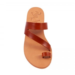 ΓΥΝΑΙΚΕΙΟ ΔΕΡΜΑΤΙΝΟ FLAT ΣΑΝΔΑΛΙ ΒΑΘΥ ΚΟΚΚΙΝΟ ΚΑΛΥΨΩ