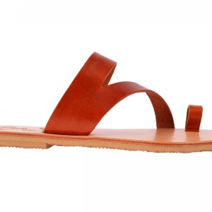 ΓΥΝΑΙΚΕΙΟ ΔΕΡΜΑΤΙΝΟ FLAT ΣΑΝΔΑΛΙ ΒΑΘΥ ΚΟΚΚΙΝΟ ΚΑΛΥΨΩ