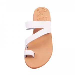 ΓΥΝΑΙΚΕΙΟ ΔΕΡΜΑΤΙΝΟ FLAT ΣΑΝΔΑΛΙ ΛΕΥΚΟ ΚΑΛΥΨΩ