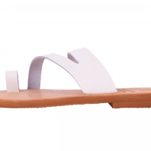 ΓΥΝΑΙΚΕΙΟ ΔΕΡΜΑΤΙΝΟ FLAT ΣΑΝΔΑΛΙ ΛΕΥΚΟ ΚΑΛΥΨΩ