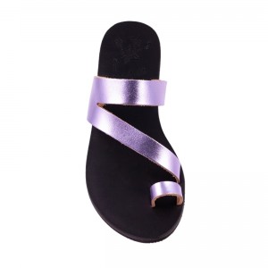 ΓΥΝΑΙΚΕΙΟ ΔΕΡΜΑΤΙΝΟ FLAT ΣΑΝΔΑΛΙ ΛΙΛΑ ΚΑΛΥΨΩ