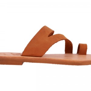 ΓΥΝΑΙΚΕΙΟ ΔΕΡΜΑΤΙΝΟ FLAT ΣΑΝΔΑΛΙ ΝΟΜΠΟΥΚ ΤΑΜΠΑ ΚΑΛΥΨΩ