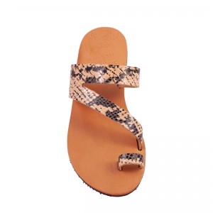 ΓΥΝΑΙΚΕΙΟ ΔΕΡΜΑΤΙΝΟ FLAT ΣΑΝΔΑΛΙ ΦΙΔΙ ΚΑΛΥΨΩ