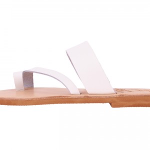 ΓΥΝΑΙΚΕΙΟ ΔΕΡΜΑΤΙΝΟ FLAT ΣΑΝΔΑΛΙ ΛΕΥΚΟ ΚΑΣΣΑΝΔΡΑ