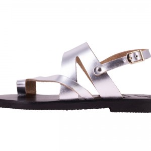 ΓΥΝΑΙΚΕΙΟ ΔΕΡΜΑΤΙΝΟ FLAT ΣΑΝΔΑΛΙ ΑΣΗΜΙ ΚΙΡΚΗ LUXURY