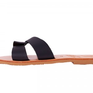 ΓΥΝΑΙΚΕΙΟ ΔΕΡΜΑΤΙΝΟ FLAT ΣΑΝΔΑΛΙ ΜΑΥΡΟ ΔΕΣΜΟΣ