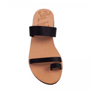 ΓΥΝΑΙΚΕΙΟ ΔΕΡΜΑΤΙΝΟ FLAT ΣΑΝΔΑΛΙ ΜΑΥΡΟ ΕΜΠΝΕΥΣΗΣ