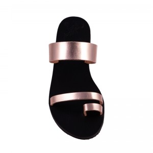 ΓΥΝΑΙΚΕΙΟ ΔΕΡΜΑΤΙΝΟ FLAT ΣΑΝΔΑΛΙ ΜΠΡΟΝΖΕ ΕΜΠΝΕΥΣΗΣ