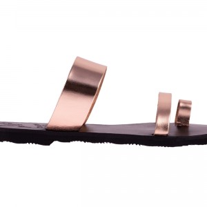 ΓΥΝΑΙΚΕΙΟ ΔΕΡΜΑΤΙΝΟ FLAT ΣΑΝΔΑΛΙ ΜΠΡΟΝΖΕ ΕΜΠΝΕΥΣΗΣ