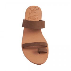 ΓΥΝΑΙΚΕΙΟ ΔΕΡΜΑΤΙΝΟ FLAT ΣΑΝΔΑΛΙ ΝΟΜΠΟΥΚ ΜΠΕΖ ΕΜΠΝΕΥΣΗΣ